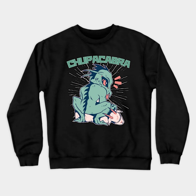 Chupacabra Goat Sucker Crewneck Sweatshirt by UNDERGROUNDROOTS